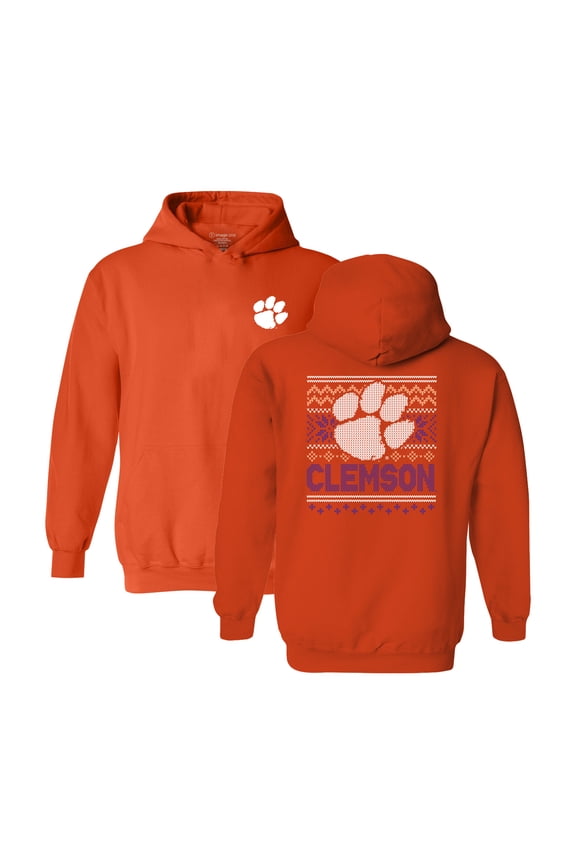 Youth Orange Clemson Tigers Classic Holiday Sweater Hoodie