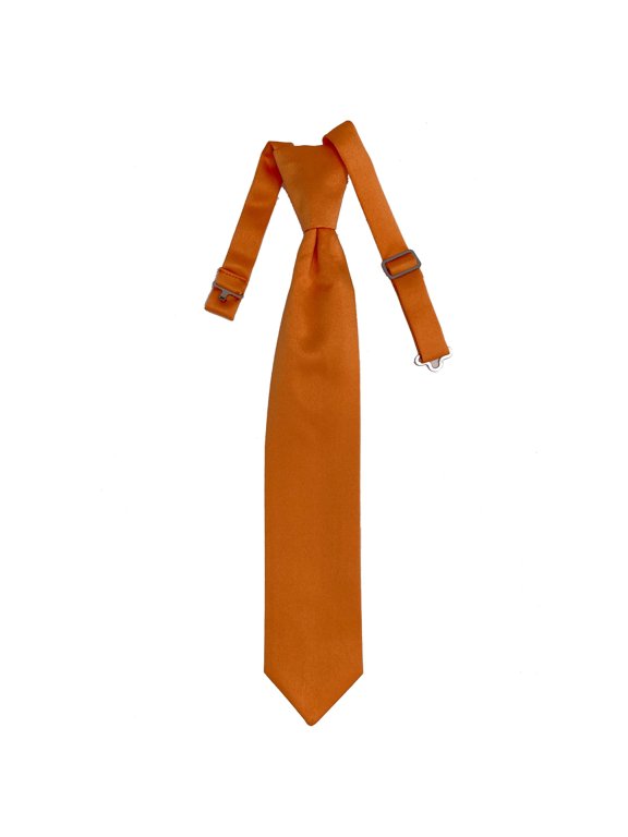 Youth Orange Formal Satin Pre-Tied Neck Tie by Spencer J’s Signature Satin Collection
