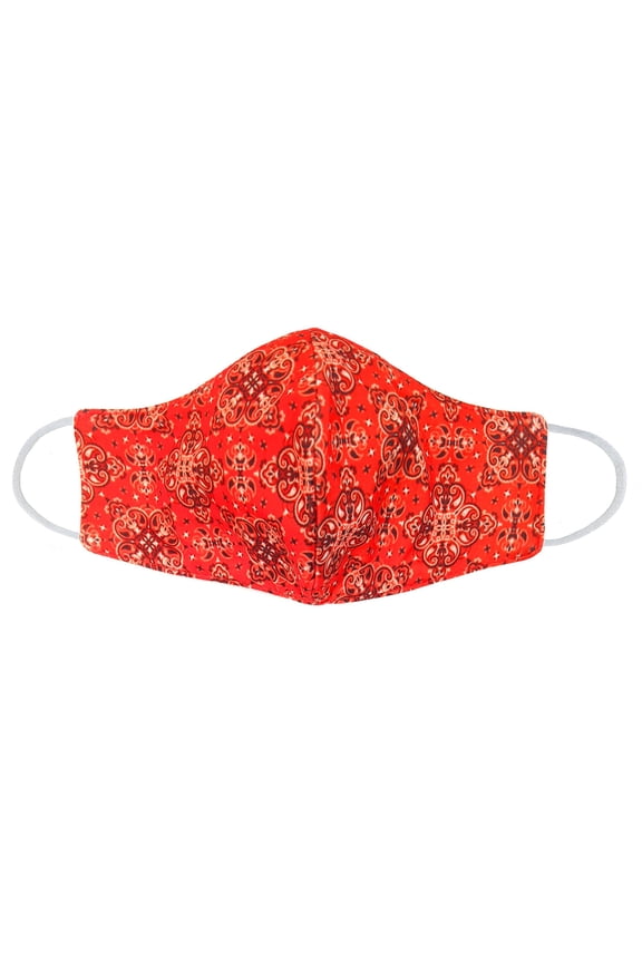 Youth Orange Paisley Face Mask