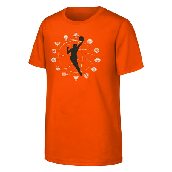 Youth  Orange WNBA All Teams Circle T-Shirt