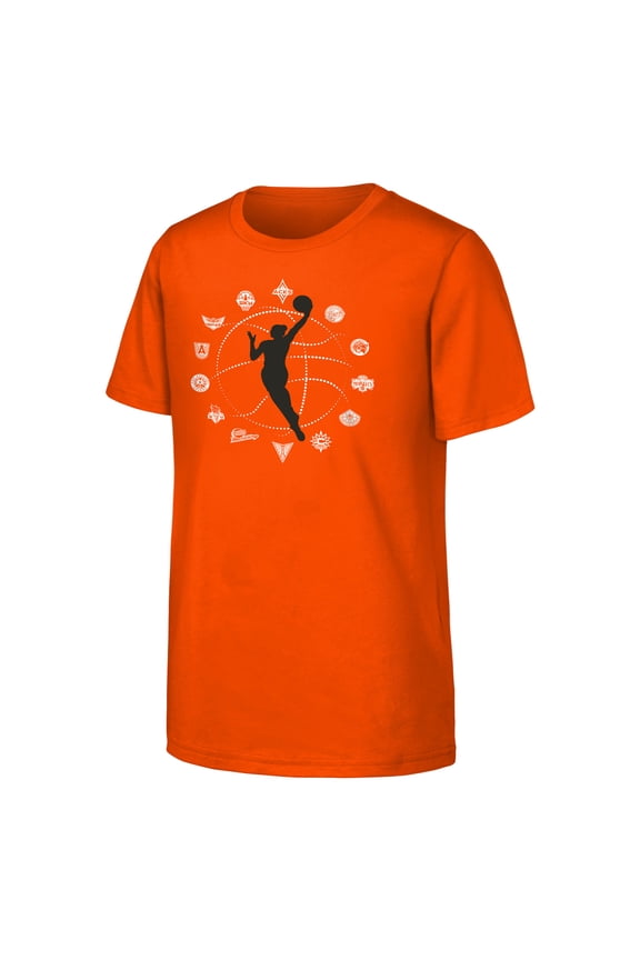 Youth Orange WNBA All Teams Circle T-Shirt