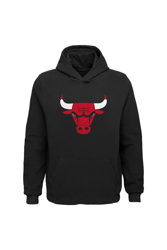 Youth Outerstuff Black Chicago Bulls Primary Logo Pullover Hoodie