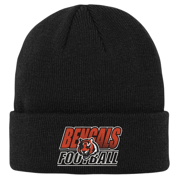 Youth Outerstuff Black Cincinnati Bengals Team Gradient Cuffed Knit Hat