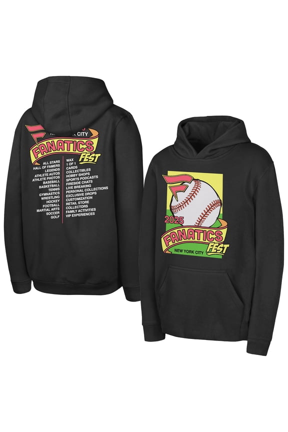 Youth Outerstuff Black Fanatics Fest 2025 New York Fleece Hoodie