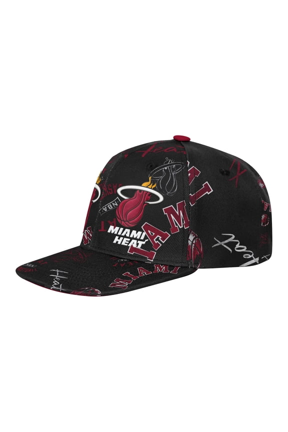 Youth Outerstuff Black Miami Heat Street Hooper Allover Print Snapback Hat