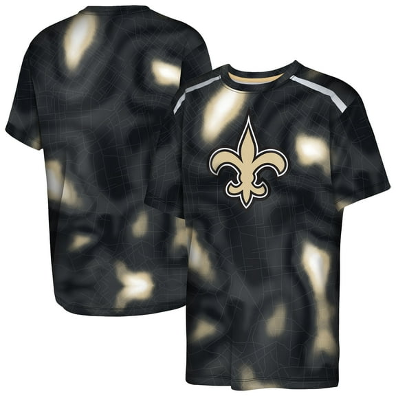 Youth Outerstuff Black New Orleans Saints End Zone Dri-Tek T-Shirt