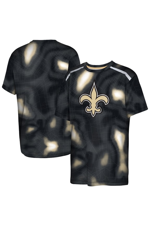 Youth Outerstuff Black New Orleans Saints End Zone Dri-Tek T-Shirt