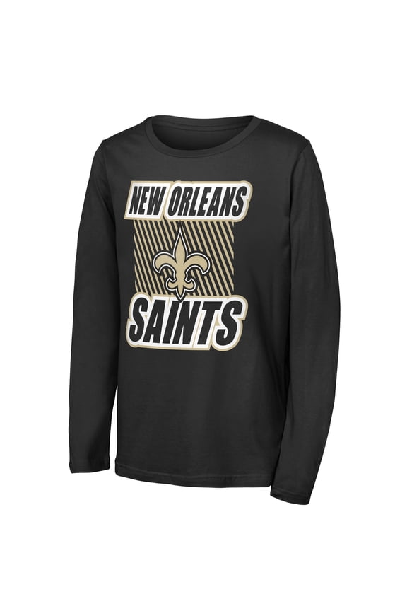 Youth Outerstuff Black New Orleans Saints Never Settle Long Sleeve T-Shirt