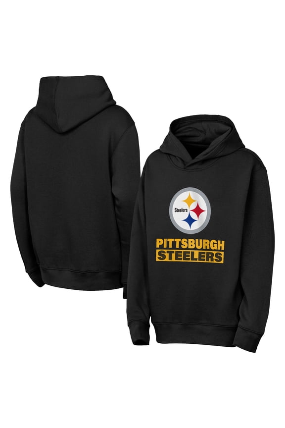 Youth Outerstuff Black Pittsburgh Steelers Back to Basics Hoodie