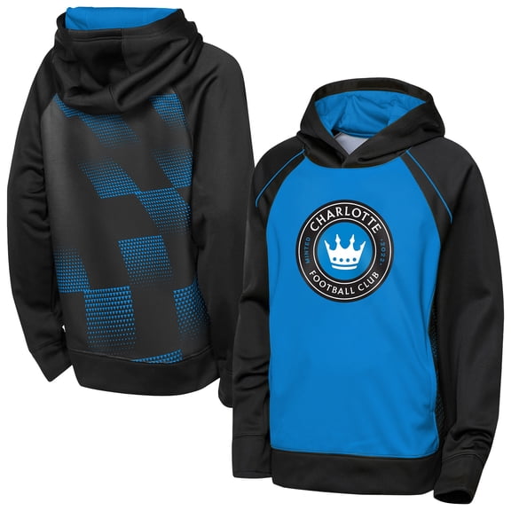 Youth Outerstuff Blue/Black Charlotte FC Striker Fleece Hoodie