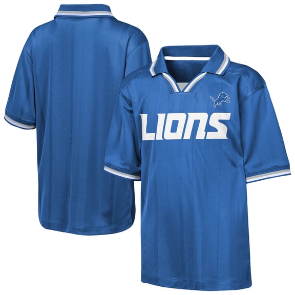 Youth Outerstuff Blue Detroit Lions Stadium Jersey Polo