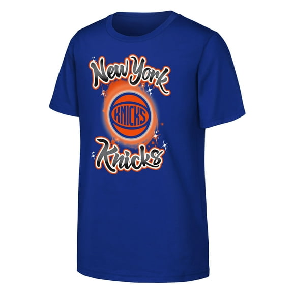 Youth Outerstuff Blue New York Knicks Air Brush T-Shirt