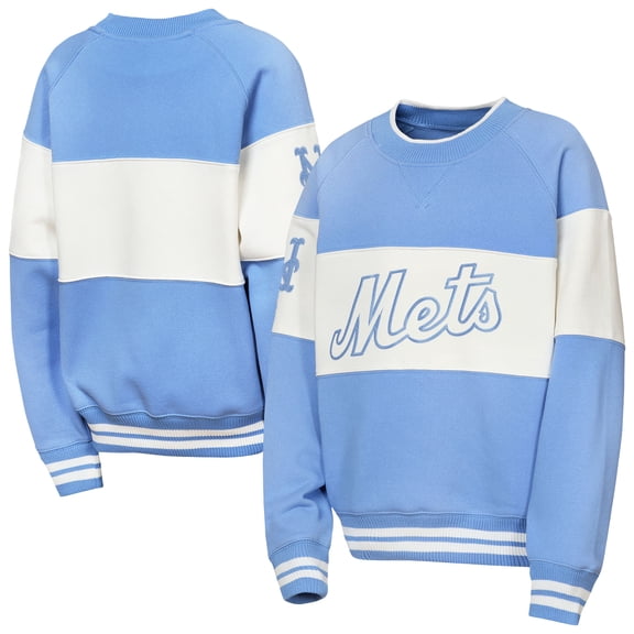 Youth Outerstuff Blue New York Mets Ultimate Pastels On Base Sweatshirt