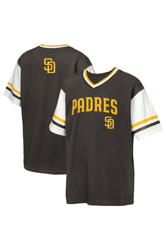 Youth Outerstuff Brown San Diego Padres Big League Base Runner Ringer T-Shirt