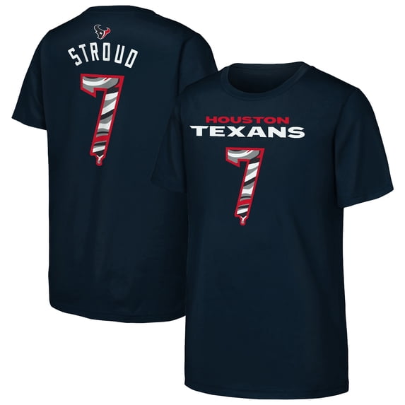 Youth Outerstuff C.J. Stroud Navy Houston Texans Mainliner Drip Player Name & Number T-Shirt