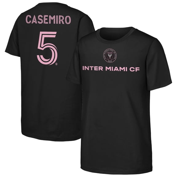 Youth Outerstuff Carlos Casemiro Black Inter Miami CF Name & Number T-Shirt