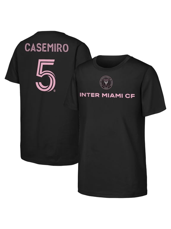 Youth Outerstuff Carlos Casemiro Black Inter Miami CF Name & Number T-Shirt