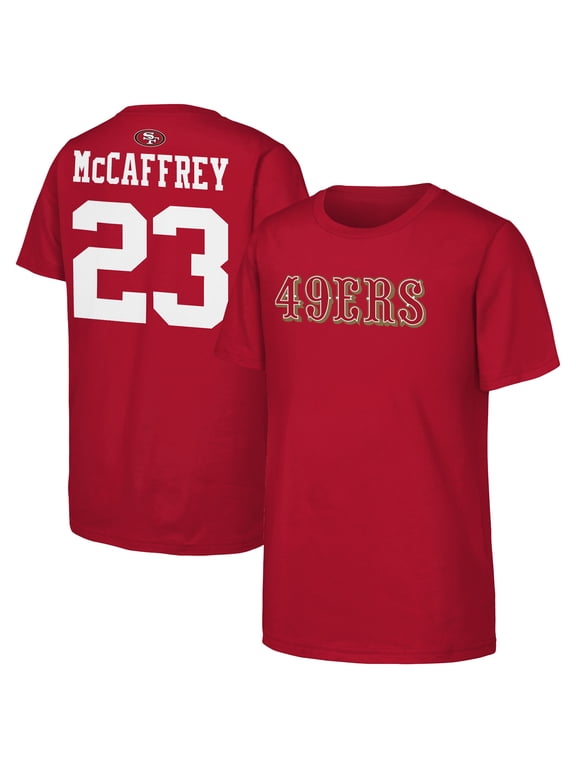 Youth Outerstuff Christian McCaffrey Scarlet San Francisco 49ers Name & Number T-Shirt
