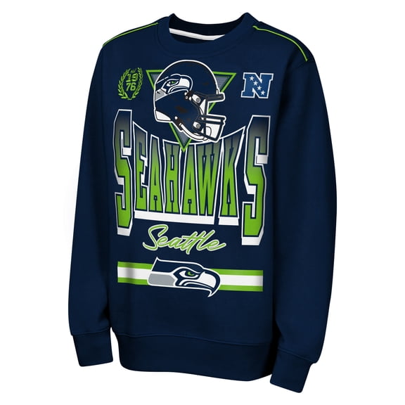 Youth Outerstuff College Navy Seattle Seahawks Run & Gun Fleece Sweatshirt
