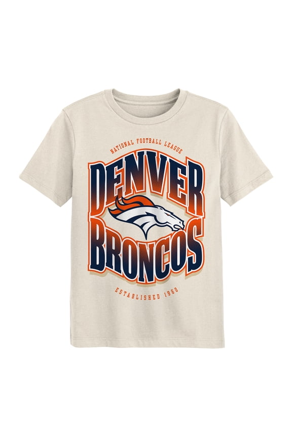 Youth Outerstuff Cream Denver Broncos Huddle T-Shirt