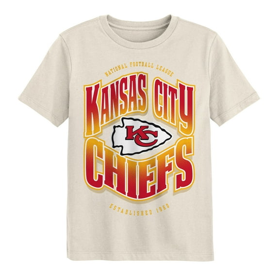 Youth Outerstuff Cream Kansas City Chiefs Huddle T-Shirt