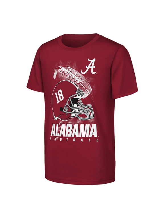 Youth Outerstuff Crimson Alabama Crimson Tide For the Glory Football Helmet T-Shirt