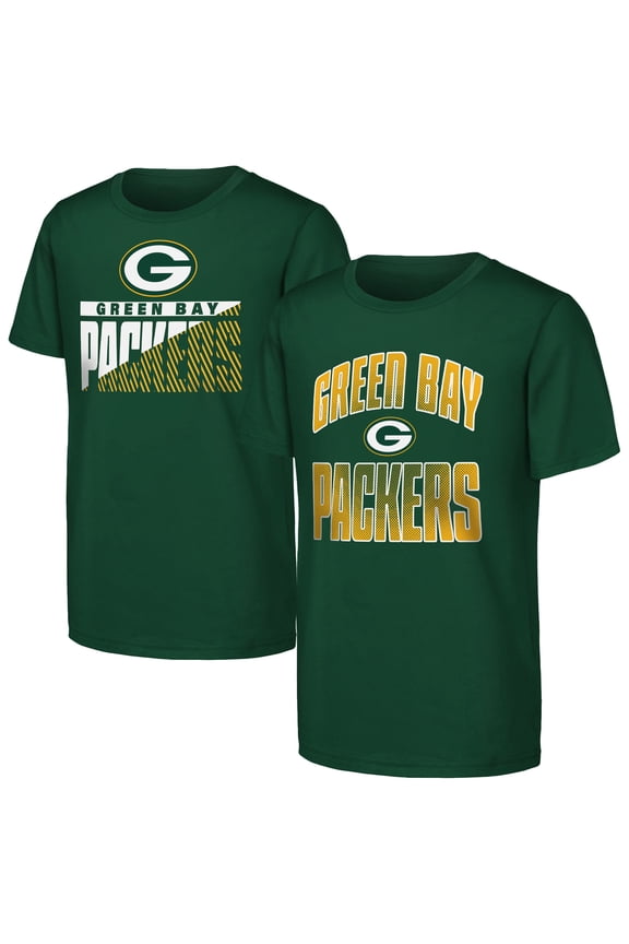Youth Outerstuff Green Green Bay Packers Never Quit 2-Pack T-Shirt Set