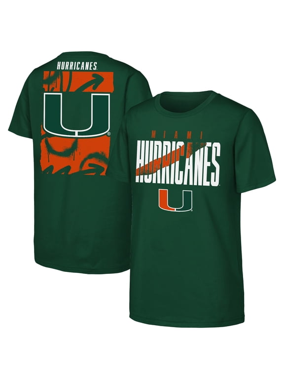 Youth Outerstuff Green Miami Hurricanes Cut Through T-Shirt