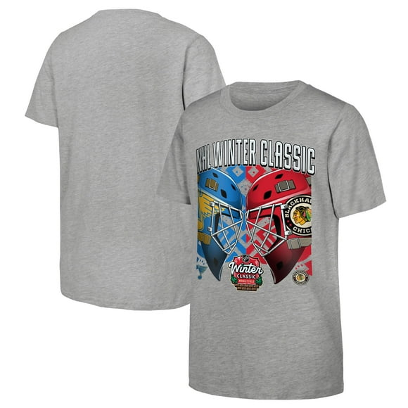 Youth Heather Gray Chicago Blackhawks vs. St. Louis Blues 2025 NHL Winter Classic Matchup T-Shirt