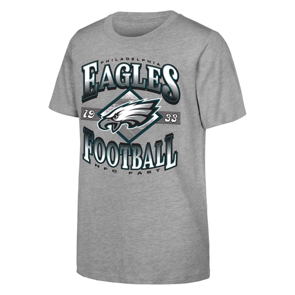 Youth Outerstuff Heather Gray Philadelphia Eagles NFL Of Days Past T-Shirt