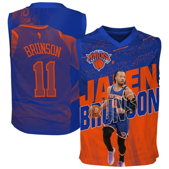 Youth Outerstuff Jalen Brunson Blue New York Knicks Icon Play Jersey
