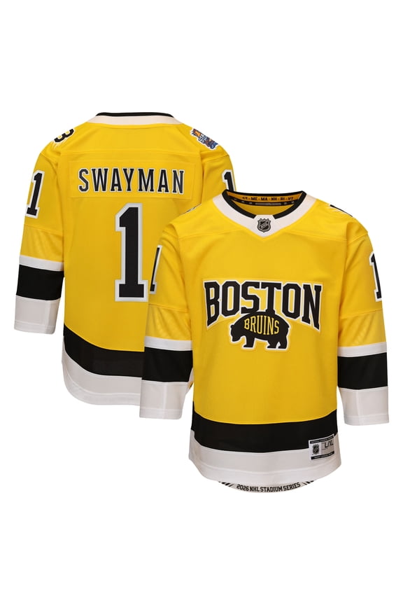 Youth Outerstuff Jeremy Swayman Gold Boston Bruins 2026 NHL Stadium Series Premier Jersey