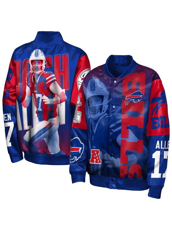 Youth Outerstuff Josh Allen Royal Buffalo Bills Legendary Full-Snap Satin Jacket