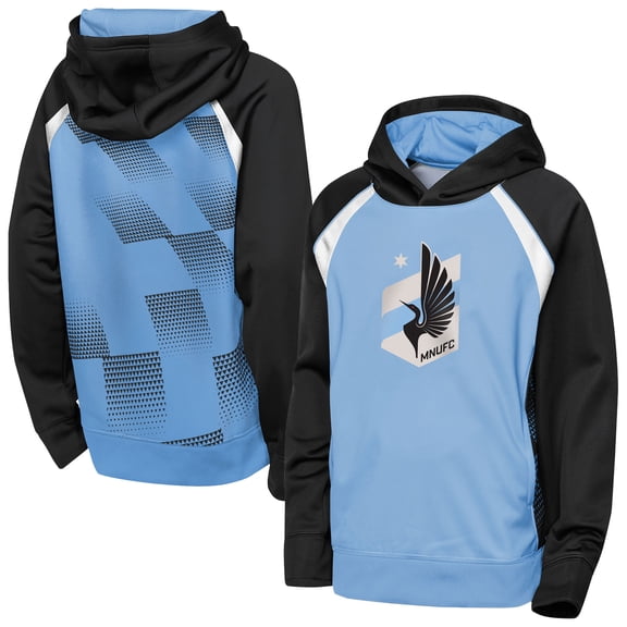 Youth Outerstuff  Light Blue Minnesota United FC Striker Fleece Hoodie