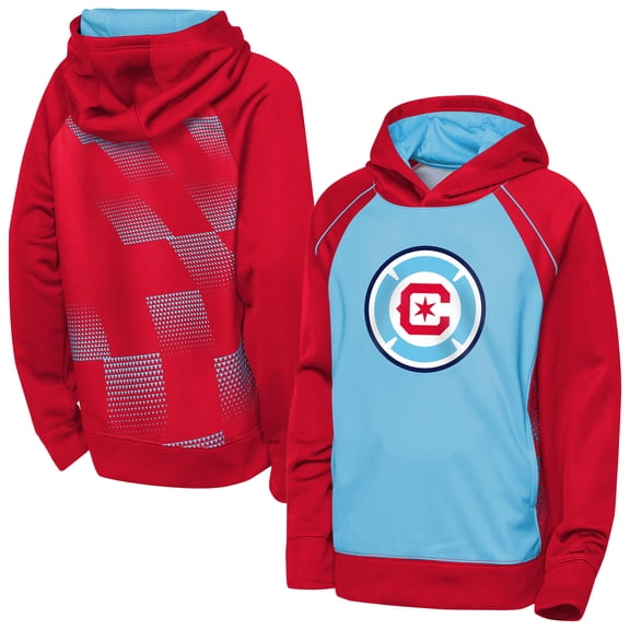 Youth Outerstuff  Light Blue/Red Chicago Fire Striker Fleece Hoodie