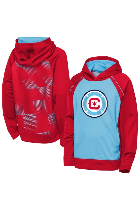 Youth Outerstuff  Light Blue/Red Chicago Fire Striker Fleece Hoodie