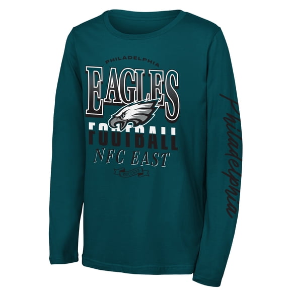 Youth Outerstuff Midnight Green Philadelphia Eagles Real Ones Long Sleeve T-Shirt