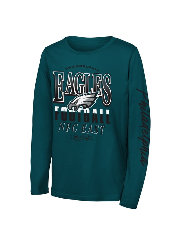 Youth Outerstuff Midnight Green Philadelphia Eagles Real Ones Long Sleeve T-Shirt