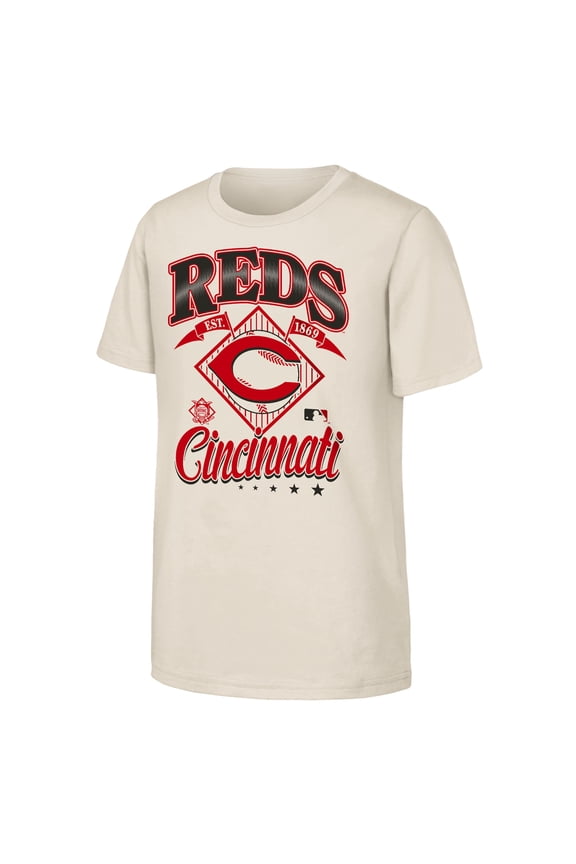 Youth Outerstuff Natural Cincinnati Reds Triple Hit T-Shirt