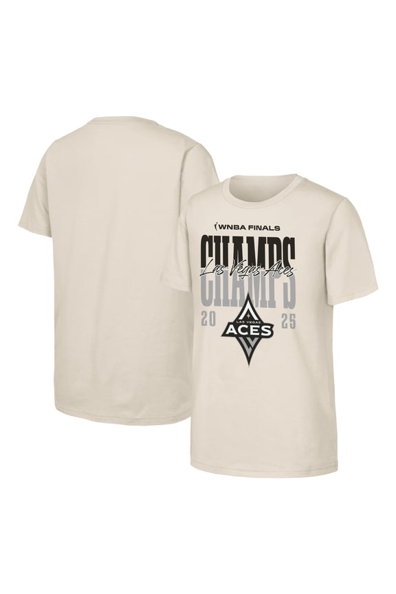 Youth Outerstuff Natural Las Vegas Aces 2025 WNBA Finals Champions Celebration T-Shirt