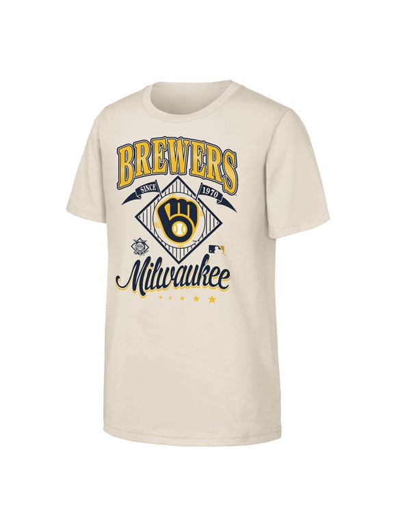 Youth Outerstuff Natural Milwaukee Brewers Triple Hit T-Shirt