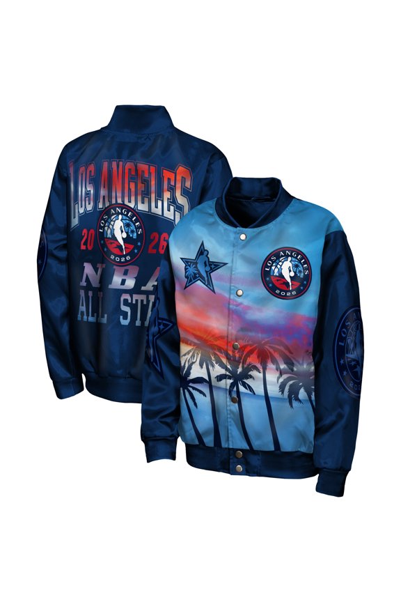 Youth Outerstuff Navy 2026 NBA All-Star Game Premium Lightweight Full-Snap Varsity Jacket