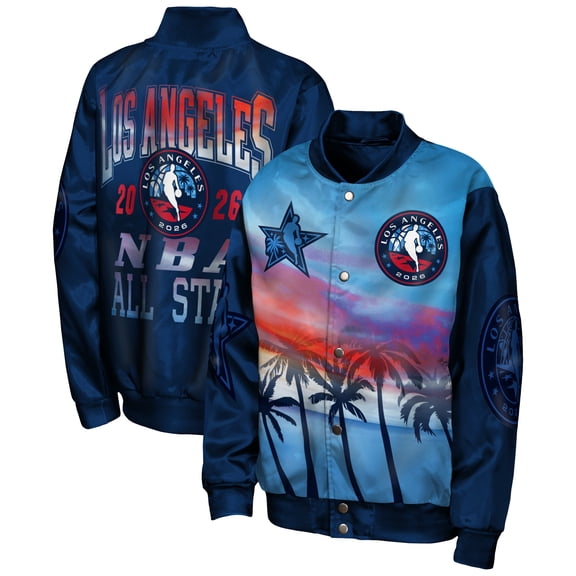 Youth Outerstuff Navy 2026 NBA All-Star Game Premium Lightweight Full-Snap Varsity Jacket