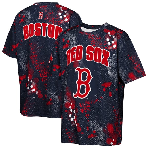 Youth Outerstuff Navy Boston Red Sox Y2 Tech Stadium Lights T-Shirt