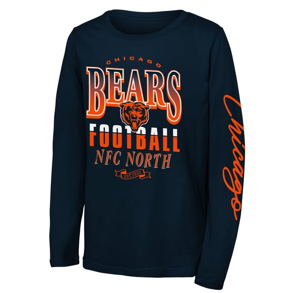 Youth Outerstuff Navy Chicago Bears Real Ones Long Sleeve T-Shirt
