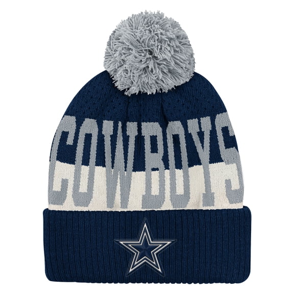 Youth Outerstuff Navy Dallas Cowboys Modern Fan Cuffed Knit Hat with Pom