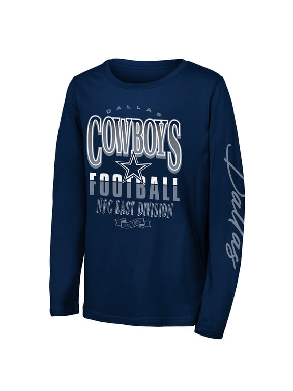 Youth Outerstuff Navy Dallas Cowboys Real Ones Long Sleeve T-Shirt