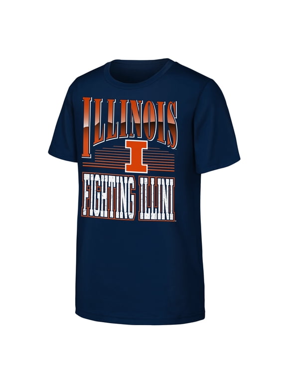 Youth Outerstuff Navy Illinois Fighting Illini Chrome Header T-Shirt
