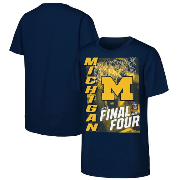Youth Outerstuff  Navy Michigan Wolverines 2026 NCAA Men's Basketball Tournament March Madness Final Four T-Shirt