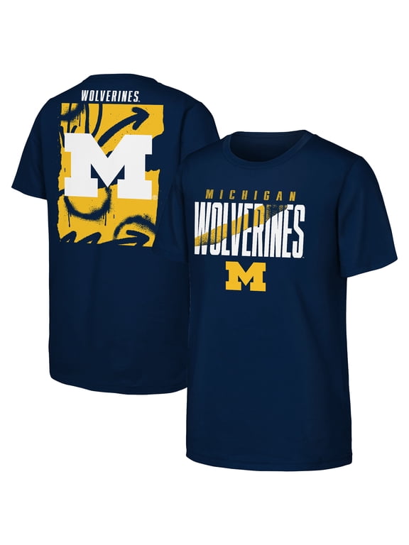 Youth Outerstuff Navy Michigan Wolverines Cut Through T-Shirt